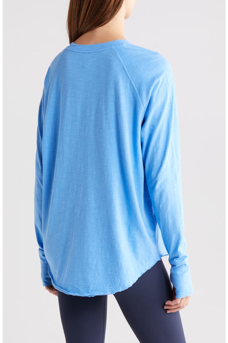 Relaxed Washed Long Sleeve Slub Tee, Alternate, color, BLUE LAPIS