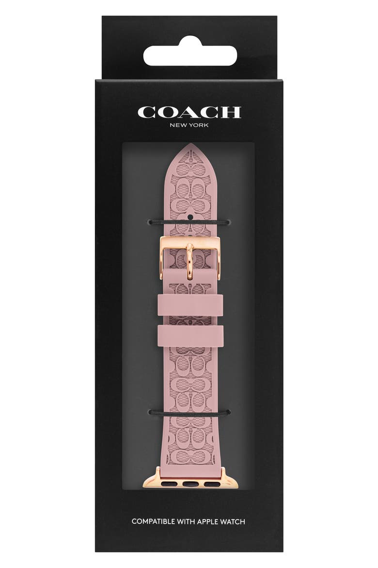 Signature C Rubber Apple Watch® Watchband, Main, color, PINK