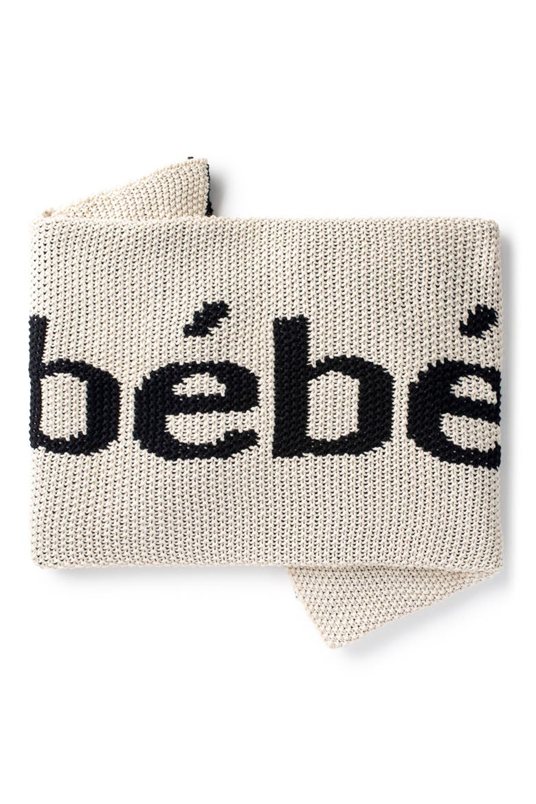 Bébé Cotton Blanket, Main, color, IVORY/ BLACK