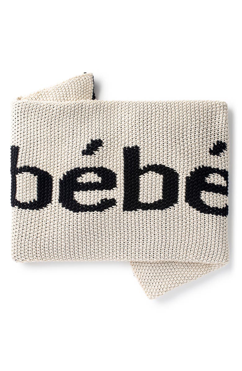 Domani Home Bébé Cotton Blanket, Main, color, Ivory/ Black