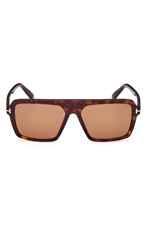 Tom Ford Vincent 56mm Pilot Sunglasses In Red