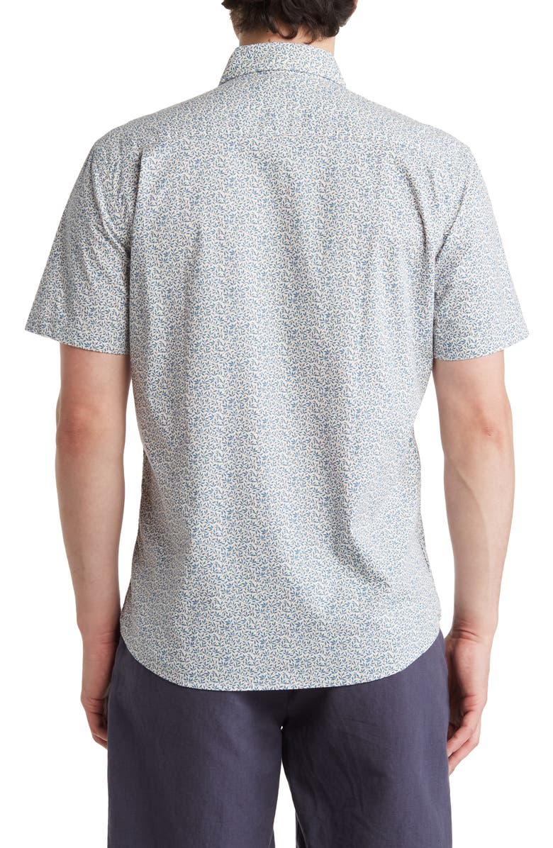 Faherty Playa Short Sleeve Stretch Cotton Button-Down Shirt, Alternate, color, Citrus Floral