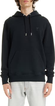 AMI PARIS Ami de Coeur Embroidered Cotton Knit Hoodie