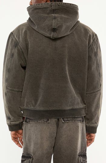 GUESS ORIGINALS Originals Hooded Sanded Denim Zip Jacket