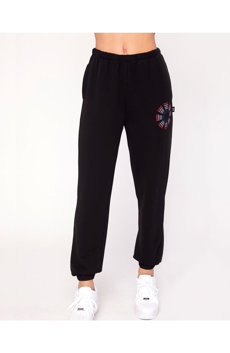 Rebody Active Karma Graphic Sweatpants, Main, color, Black/Print