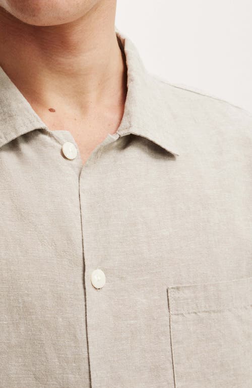 Cotton On Eli Linen Blend Short Sleeve Shirt In Green