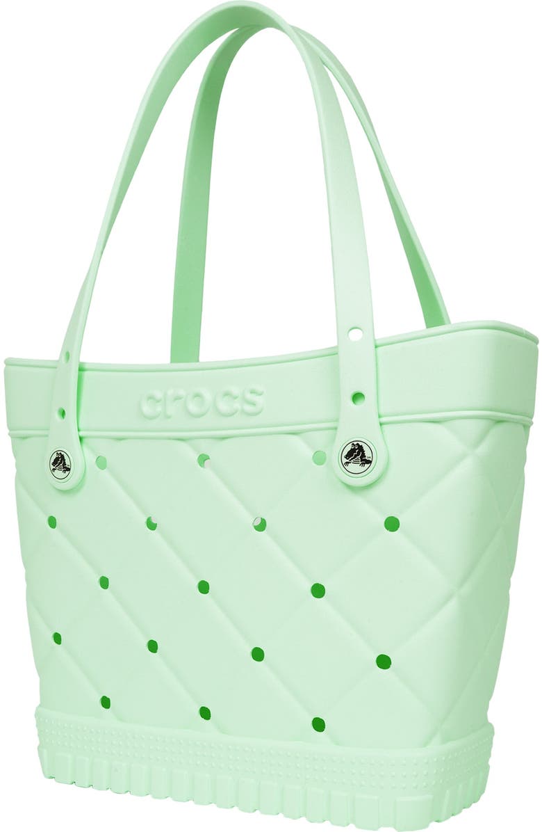 CROCS Medium Quilted Tote, Alternate, color, Serene Green