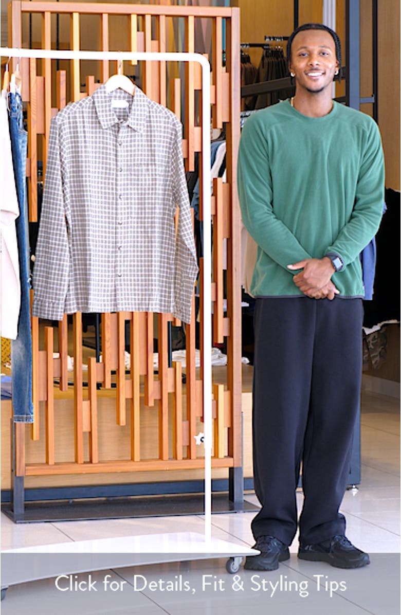 Grid Check Relaxed Button-Up Shirt, sales video thumbnail