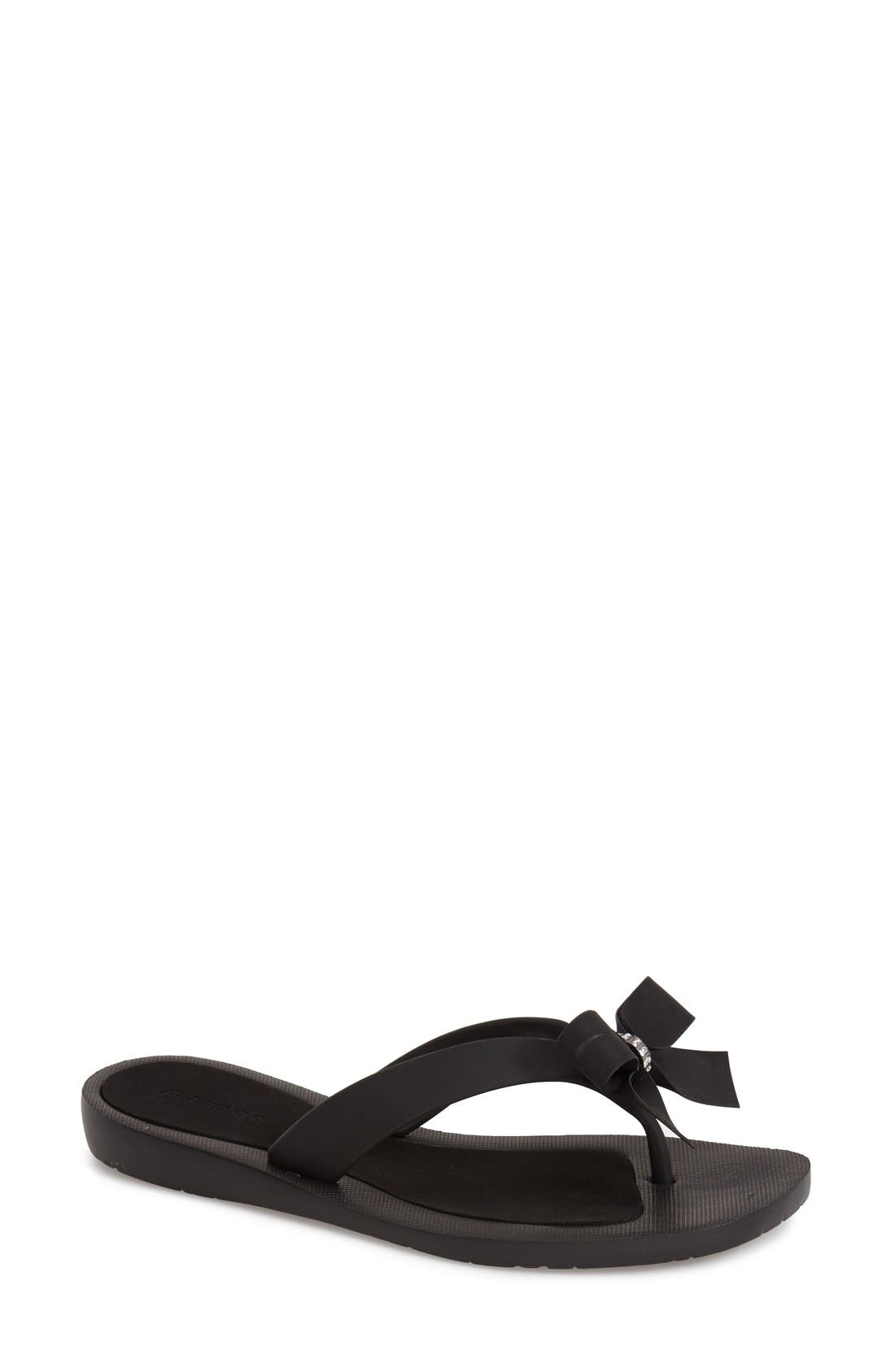 GUESS 'Tutu' Flip Flop, Main, color, Black