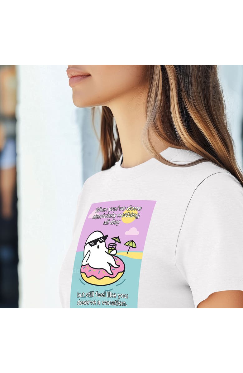 Dalix Ghost Womens Vacation Tee, Alternate, color, White