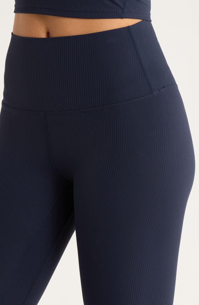 MPG Ribbed Leggings, Alternate, color, Navy Blazer