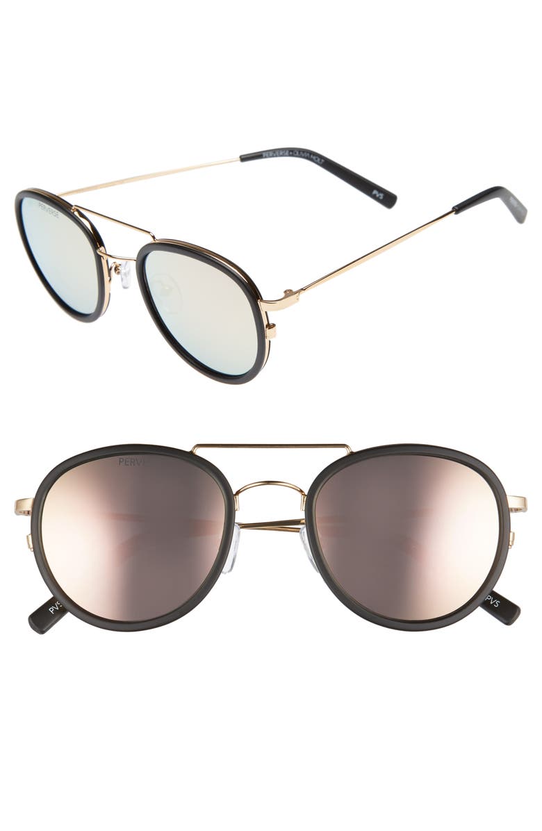 PERVERSE The Kimberly 55mm Mirrored Lens Aviator Sunglasses, Main, color,
