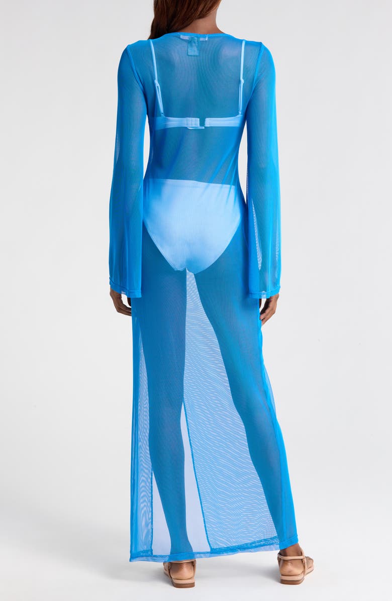 Hutch Maebry Sheer Long Sleeve Cover-Up Maxi Dress, Alternate, color, Cobalt