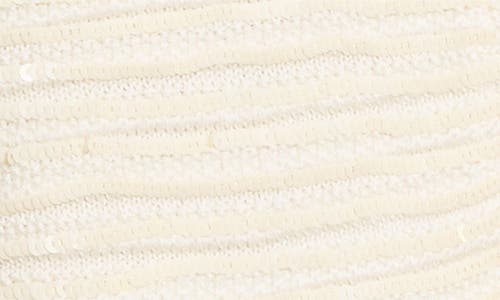 Bode Spotlight Sequin Virgn Wool Swing Cardigan In White