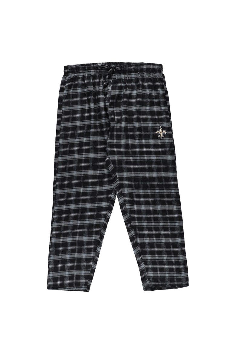 Women's Concepts Sport Black New Orleans Saints Plus Size Badge T-Shirt & Flannel Pants Sleep Set, Alternate, color, Black