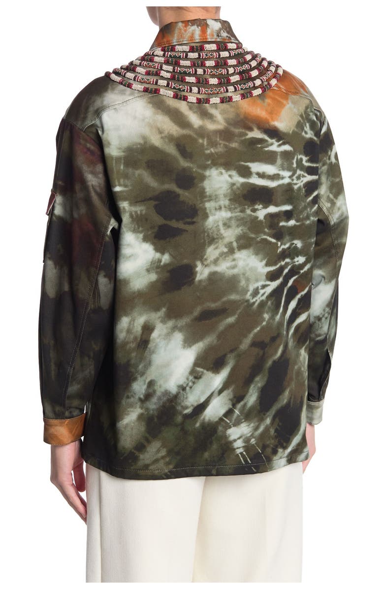 Valentino Caban Embellished Tie Dye Jacket, Alternate, color,