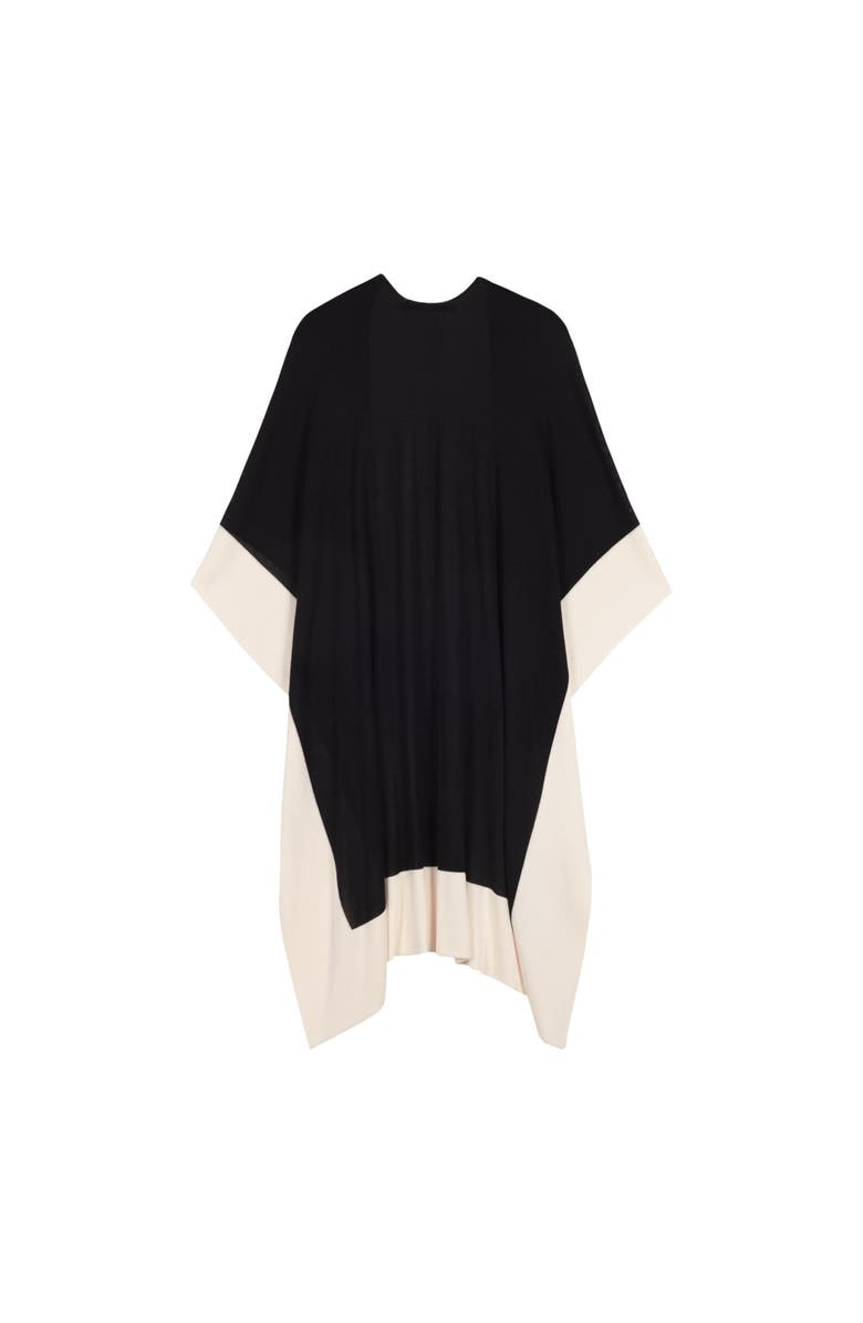 Lauren Ralph Lauren Tissue Weight Ruana With Border, Alternate, color, Black