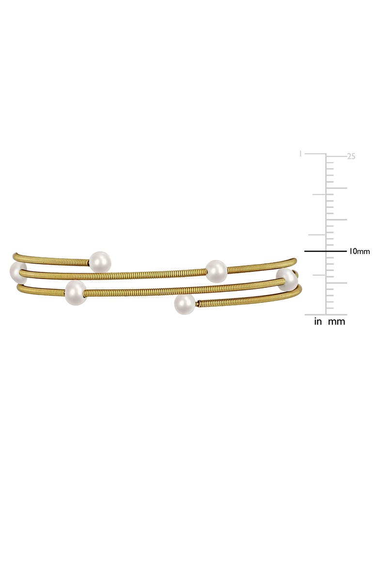 Cultured Pearl Coiled Wrap Bracelet, Alternate, color, GOLD