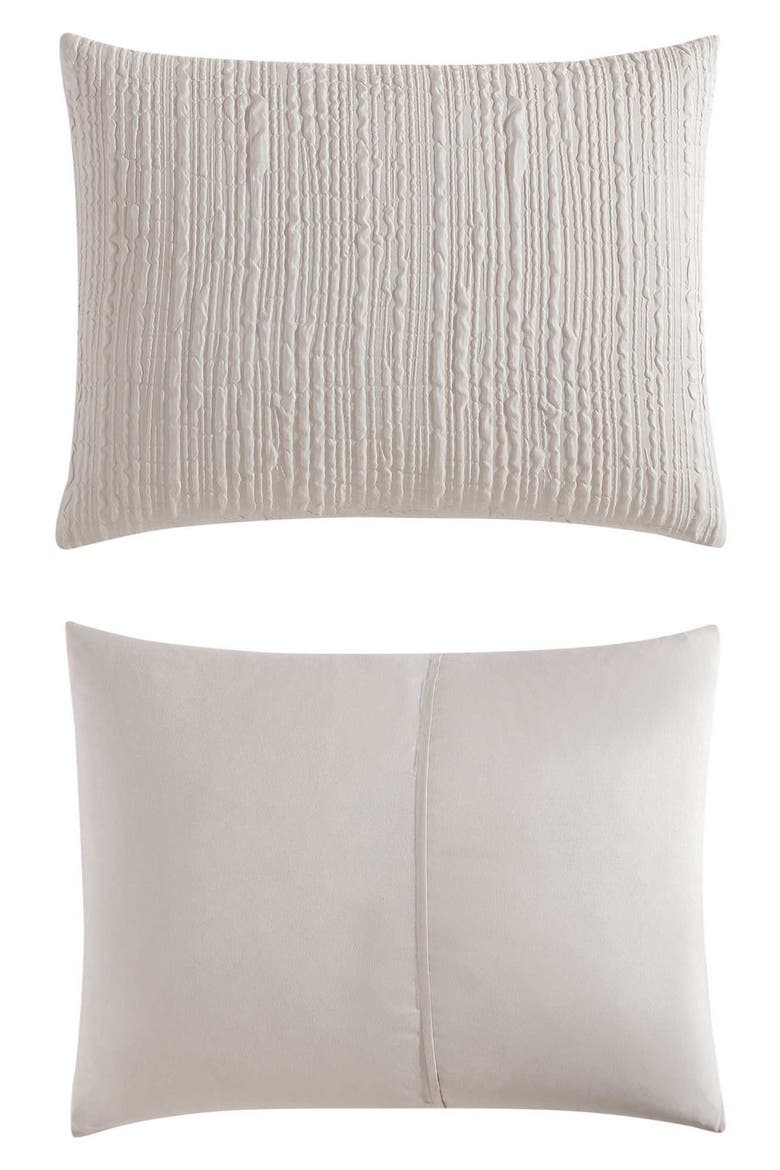 Serenity Wavy Lines Embossed Comforter Set, Alternate, color, LIGHT BEIGE