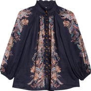 Zimmermann Rhiannon Embroidered Floral Billow Top