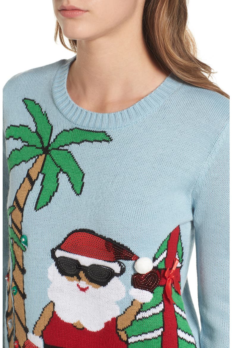 Beach Santa Sweater, Alternate, color, BEACH SANTA CLAUS