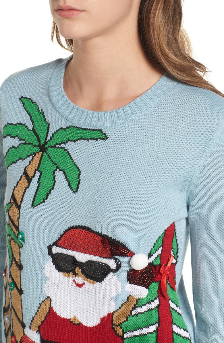 Love By Design Beach Santa Sweater, Alternate, color, 