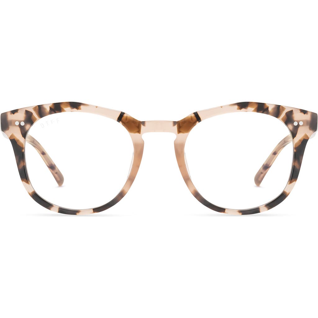Diff 50mm Small Round Optical Glasses In Himalayan Tort/clear