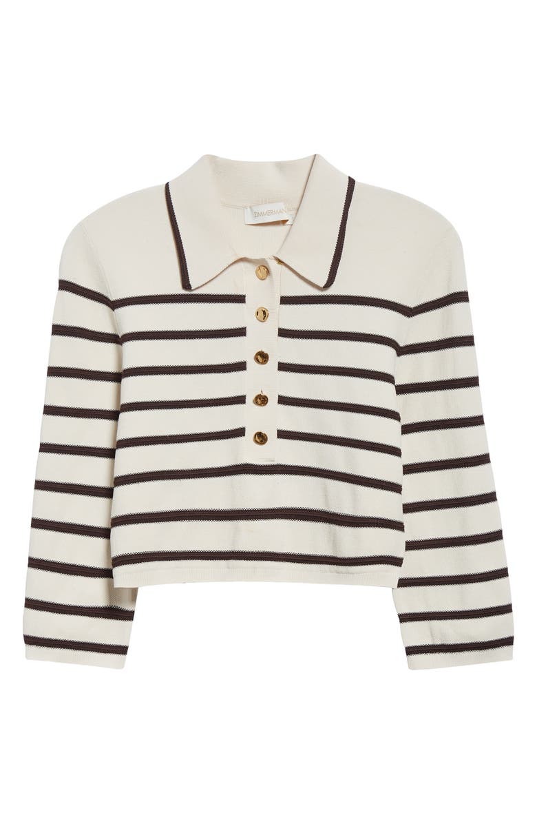 Zimmermann Stripe Crop Polo, Alternate, color,