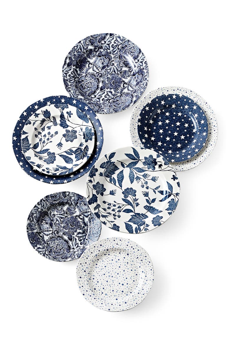 x Burleigh Garden Vine Octagonal Bowl, Alternate, color, INDIGO