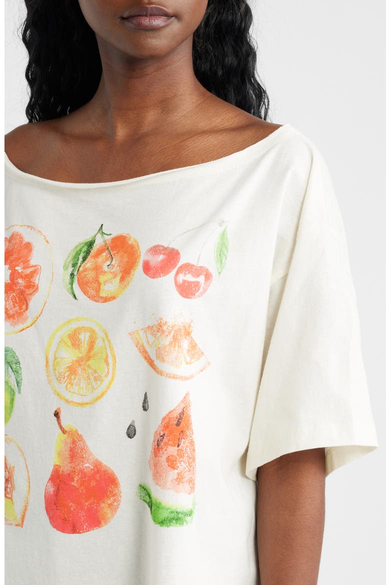 Fruit Watercolor Graphic T-Shirt, Alternate, color, MARSHMALLOW