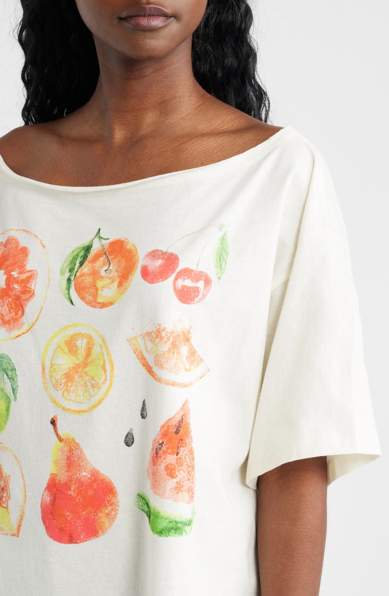 GOLDEN HOUR Fruit Watercolor Graphic T-Shirt, Alternate, color, Marshmallow