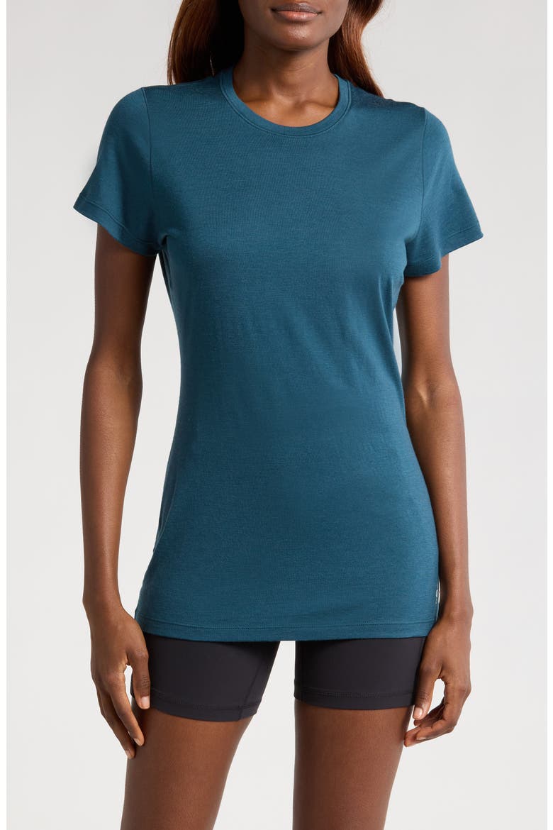 Merino Wool Blend Short Sleeve T-Shirt, Main, color, TWILIGHT BLUE