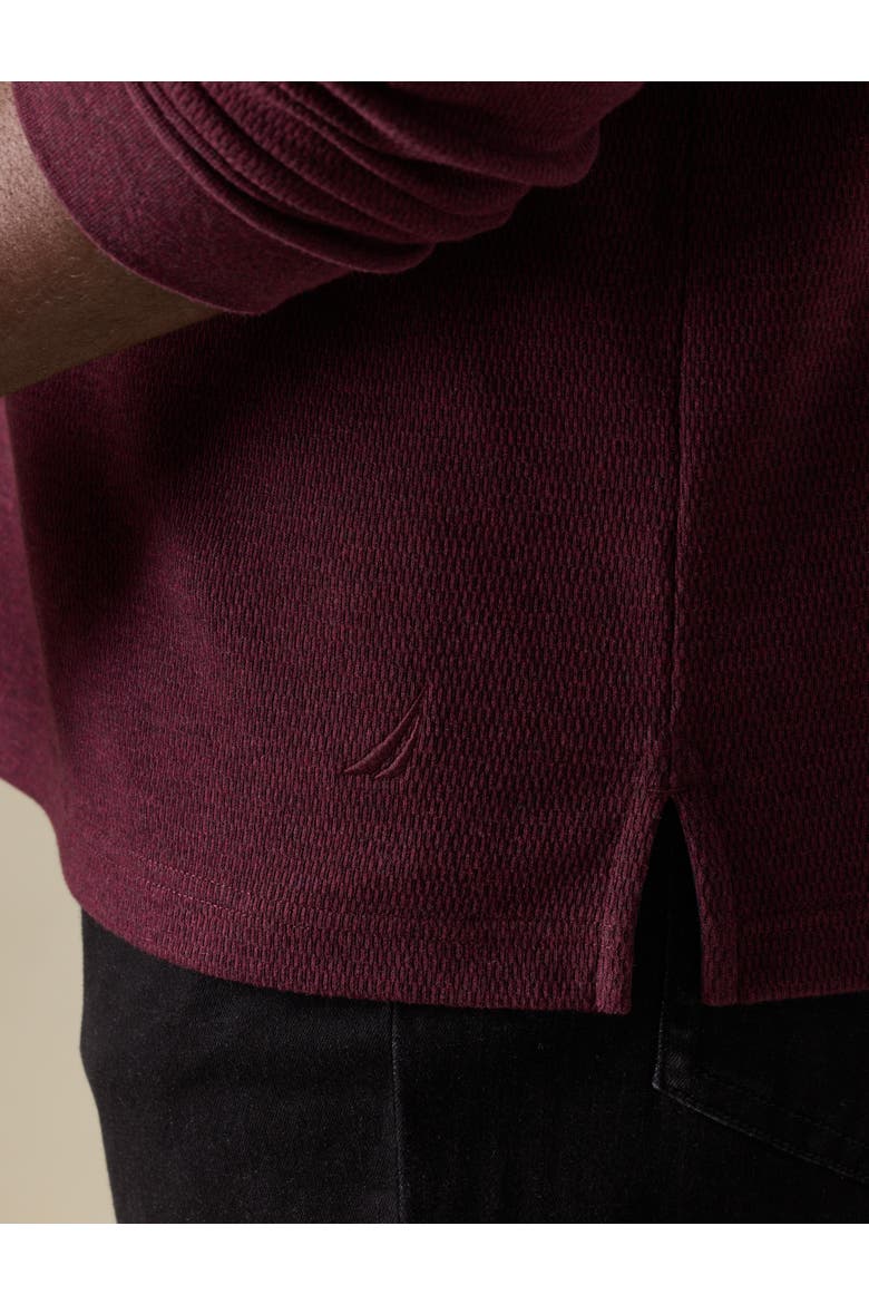 Big & Tall Waffle-Knit Hoodie, Alternate, color, BURGUNDY HTHR