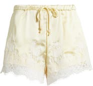 KITTENISH Lace Trim Satin Shorts