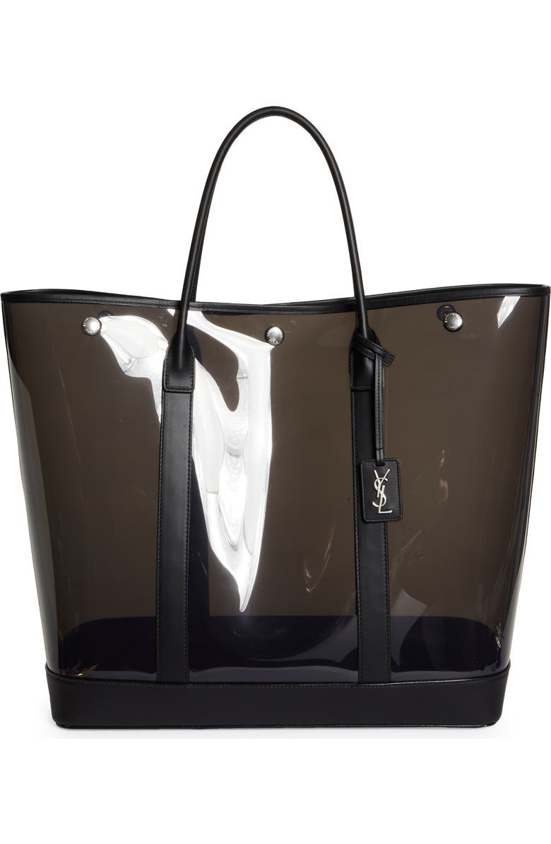 Saint Laurent Cabas Clear Vinyl Tote, Main, color,