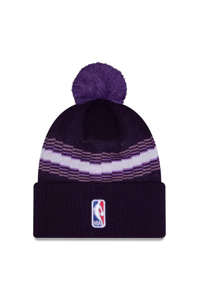 New Era Men's New Era Purple Sacramento Kings 2025/26 City Edition Cuffed Knit Hat with Pom, Alternate, color, Purple
