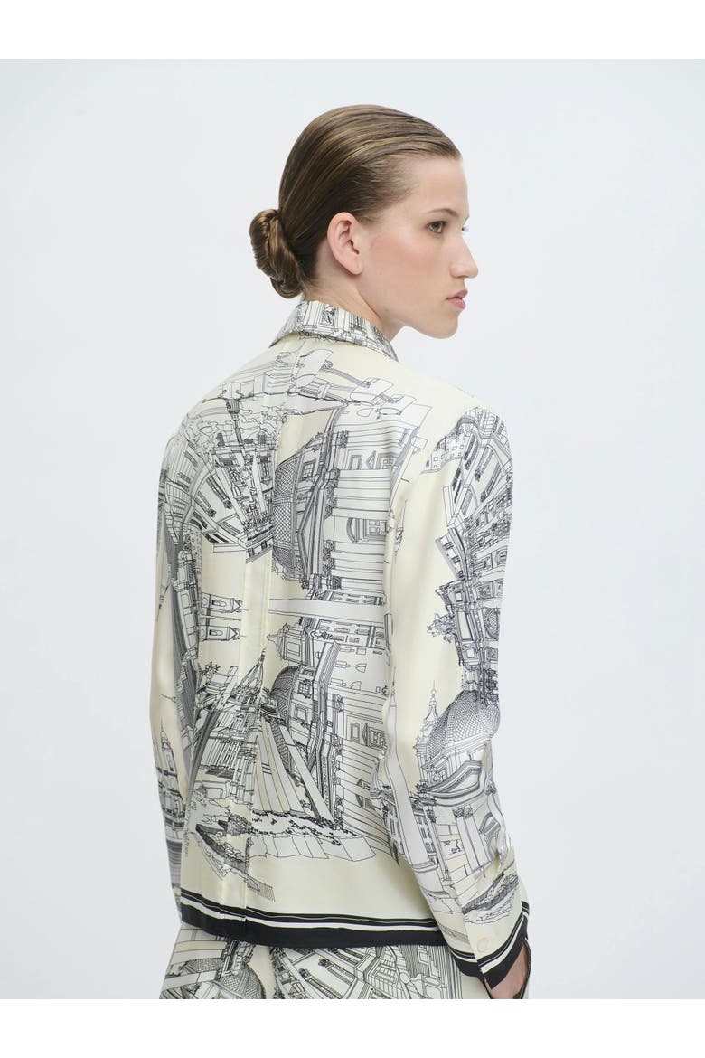CAMERON Rome scarf shirt White, Alternate, color, Blue