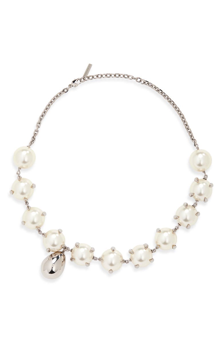 Givenchy Spiky Faux Pearl Necklace, Main, color, White/ Silvery