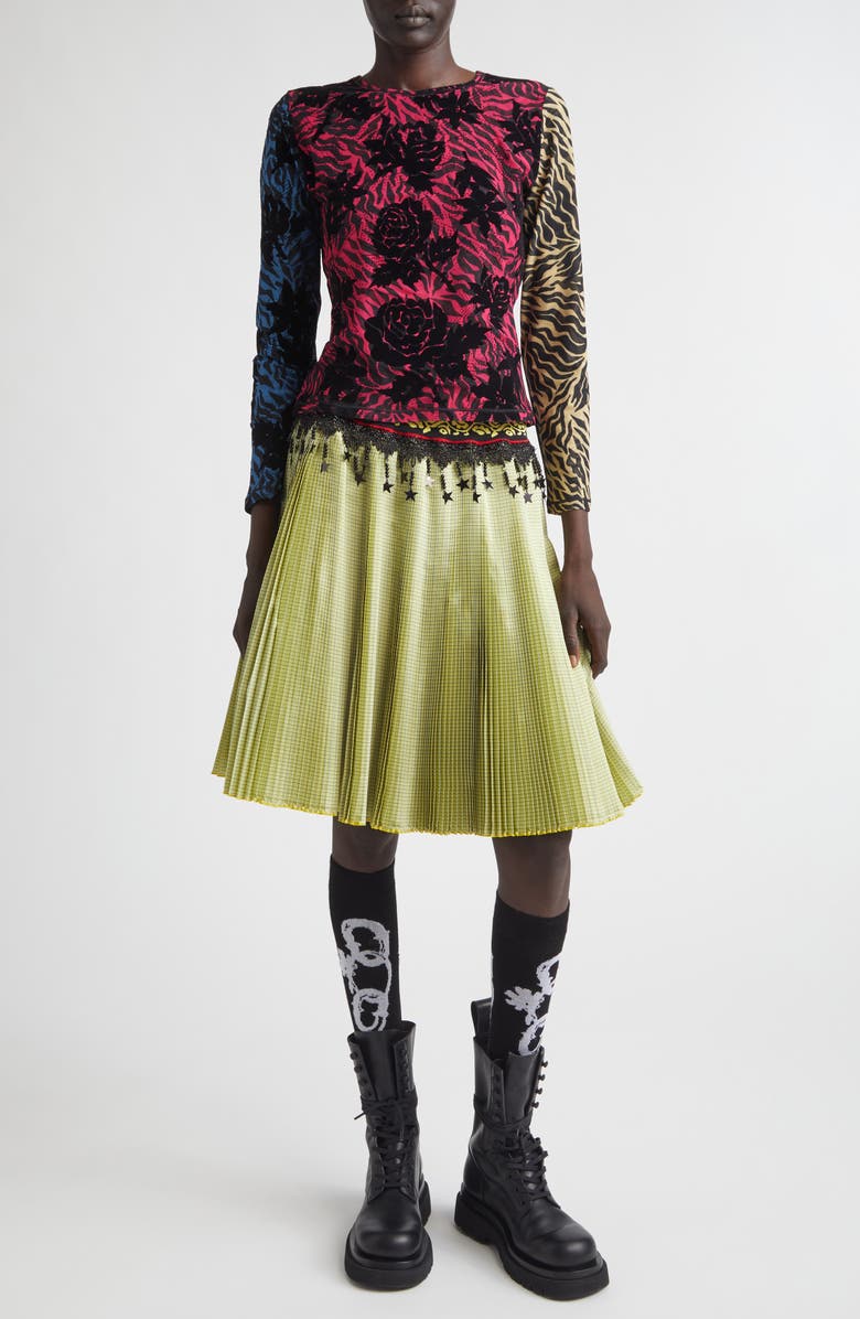 Chopova Lowena Totally Tiger Flocked Mesh T-Shirt, Alternate, color, Black Multi