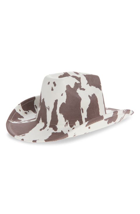 Cow Print Western Cowboy Hat