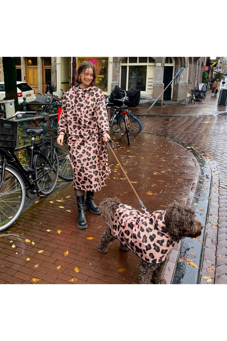 Dog Rain Poncho Panther, Alternate, color, Pink