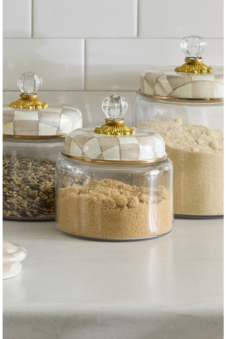 Mocha Check Small Kitchen Canister, Alternate, color, MOCHA