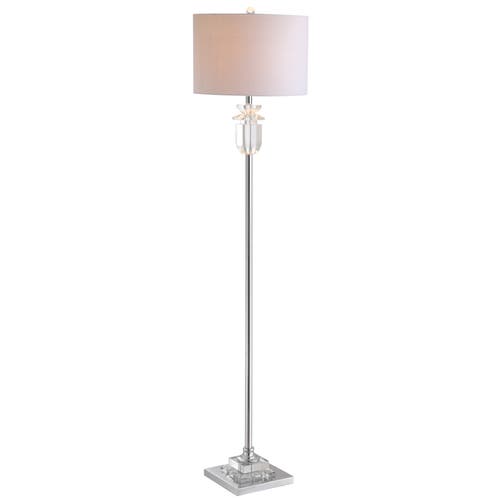 Jonathan Y Aria 63" Crystal/metal Led Floor Lamp In Clear/chrome