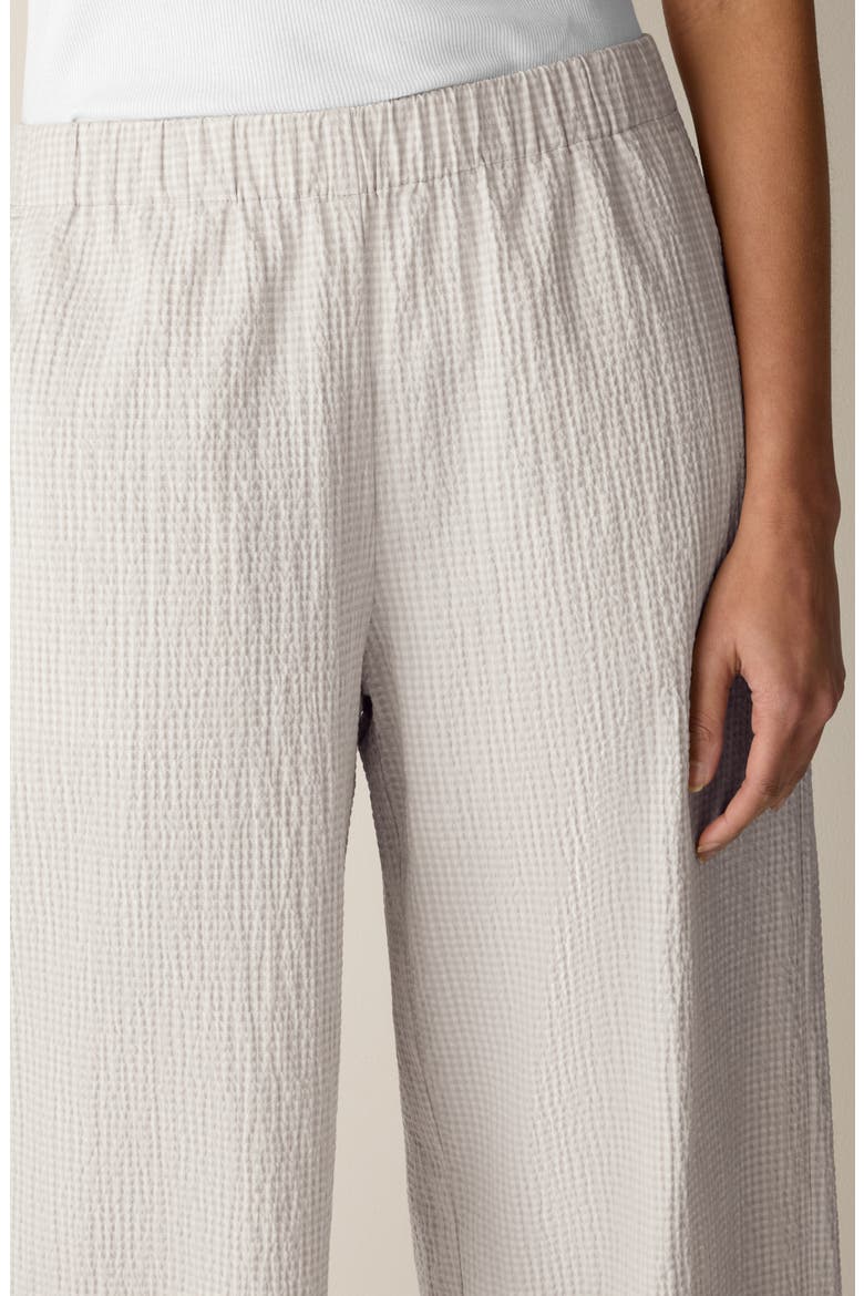Check Print Wide Leg Ankle Pants, Alternate, color, CHALK