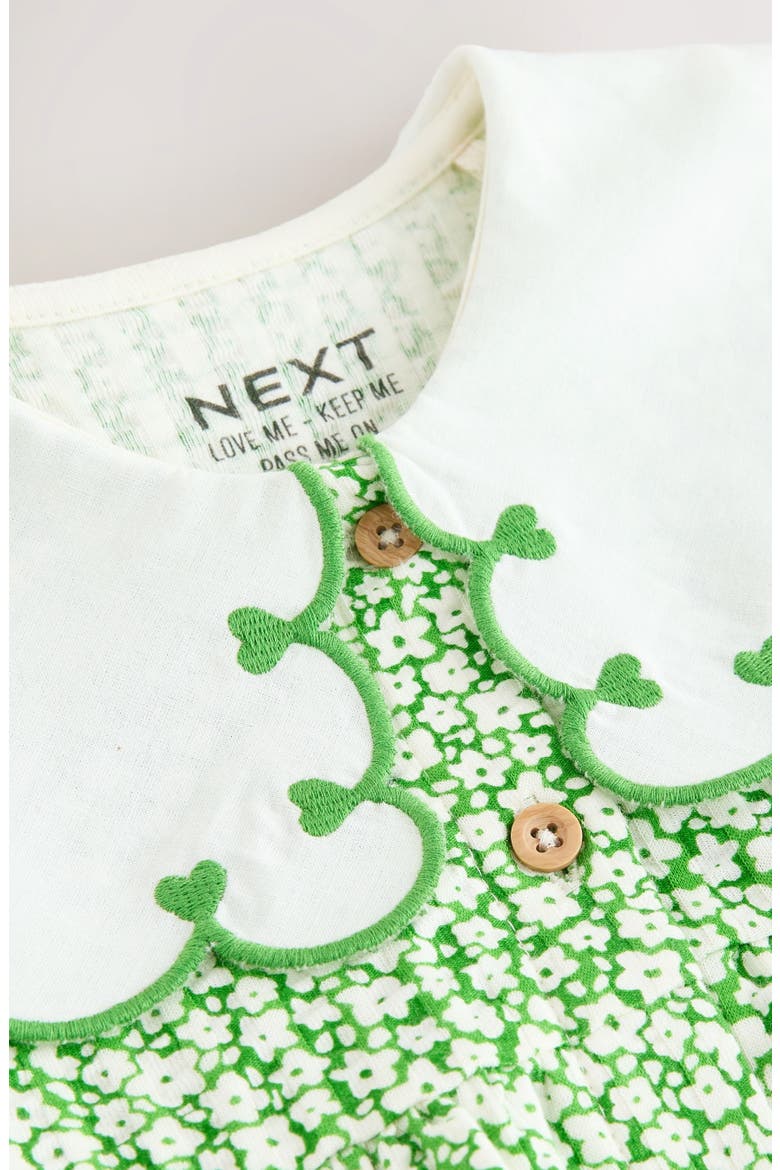 Kids' Frill Collar Floral Print Dress, Alternate, color, GREEN