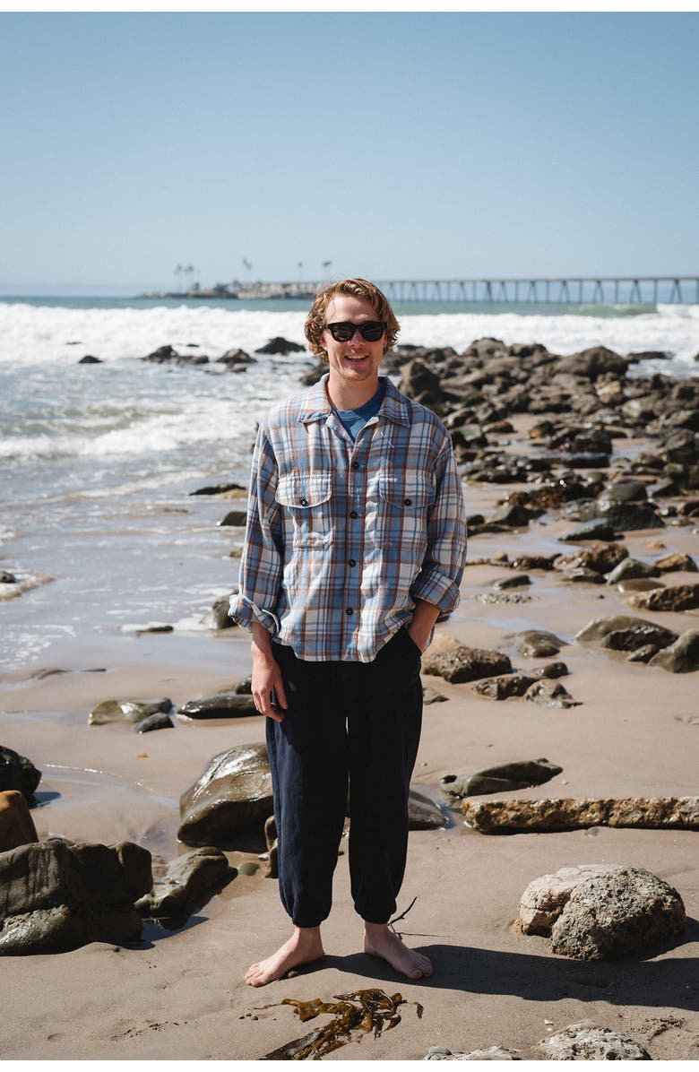 ARIKO Bucky Heavy Flannel Over Shirt, Alternate, color, Blue / Black