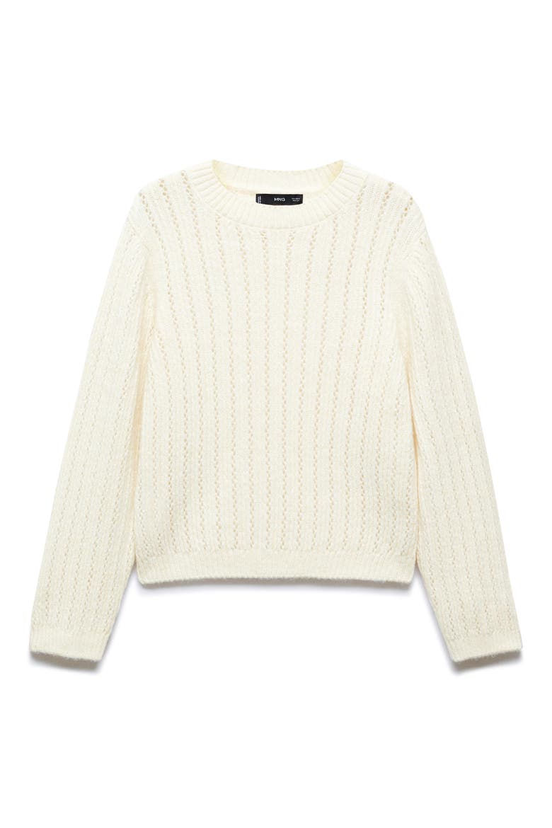 Openwork Sweater, Alternate, color, OFF WHITE