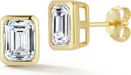 GLAZE JEWELRY Emerald Cut Moissanite Stud Earrings