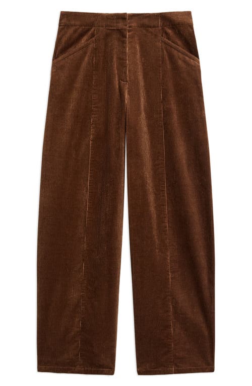 Theory Front Seam Cotton Blend Corduroy Pants In Brown