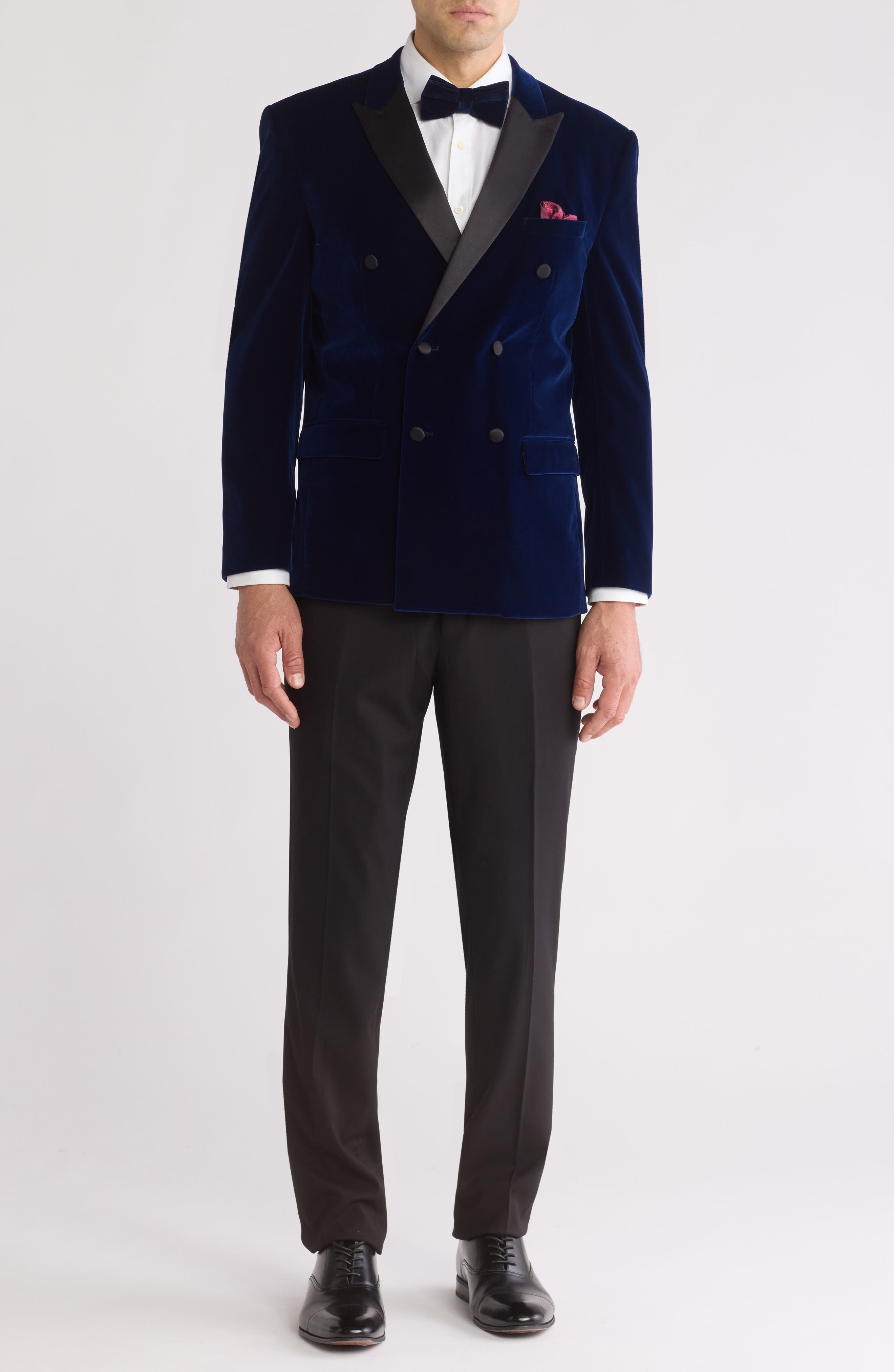 Gino Vitale Two-Piece Velvet Double Breasted Slim Fit Tuxedo